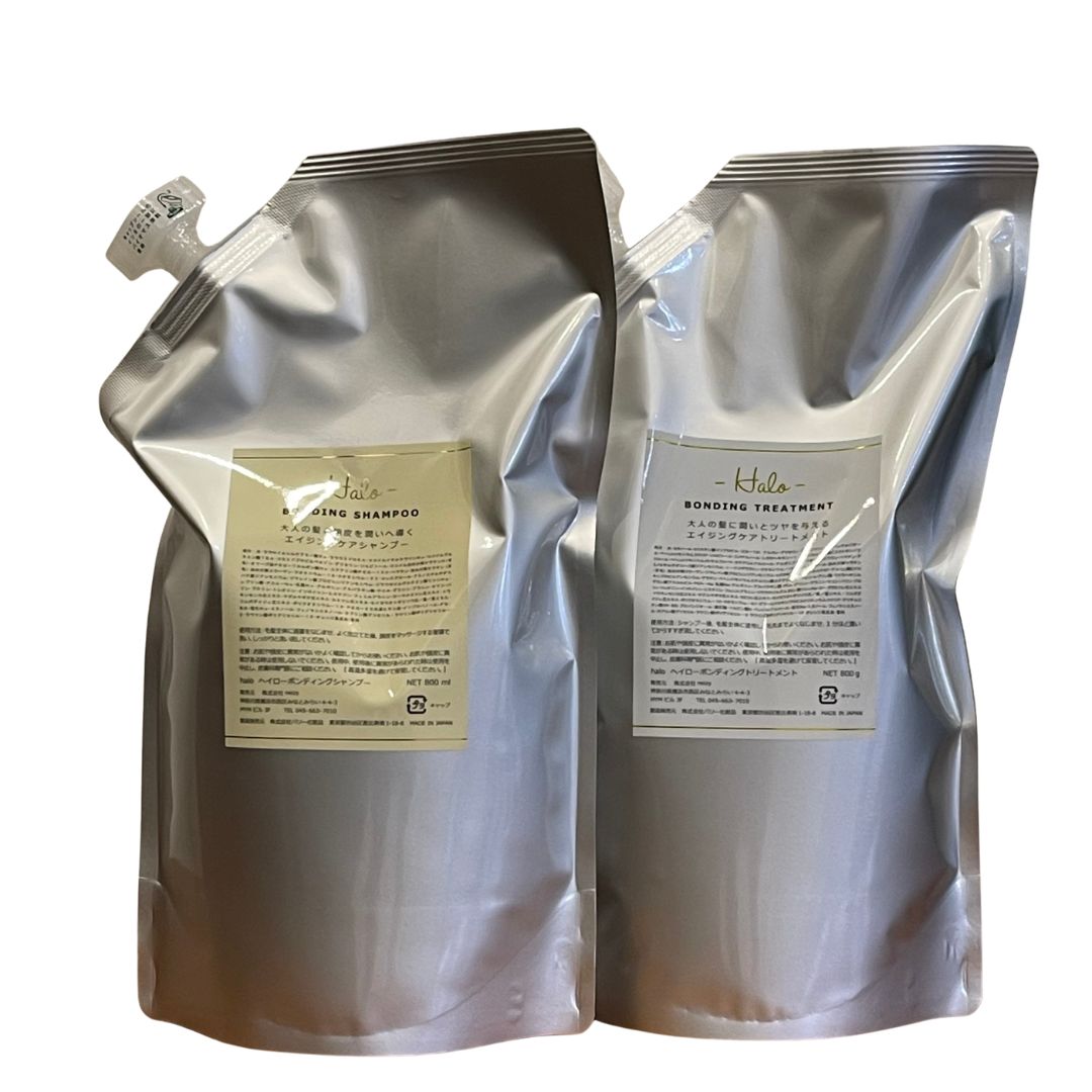 Halo bonding ヘイローボンディングシャンプー/トリートメント800ml/gセット【詰替用】